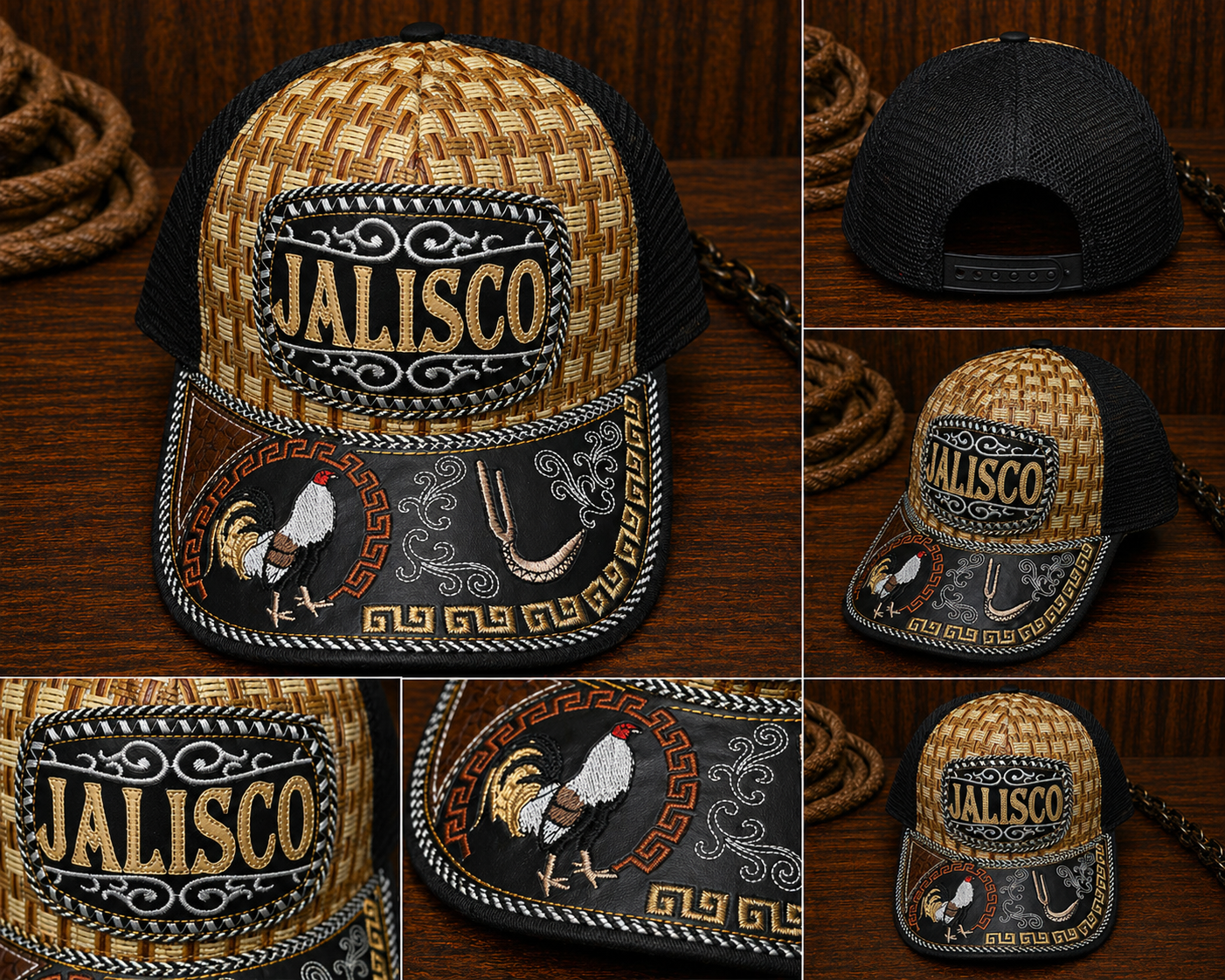 Jalisco Rooster Hat — Black